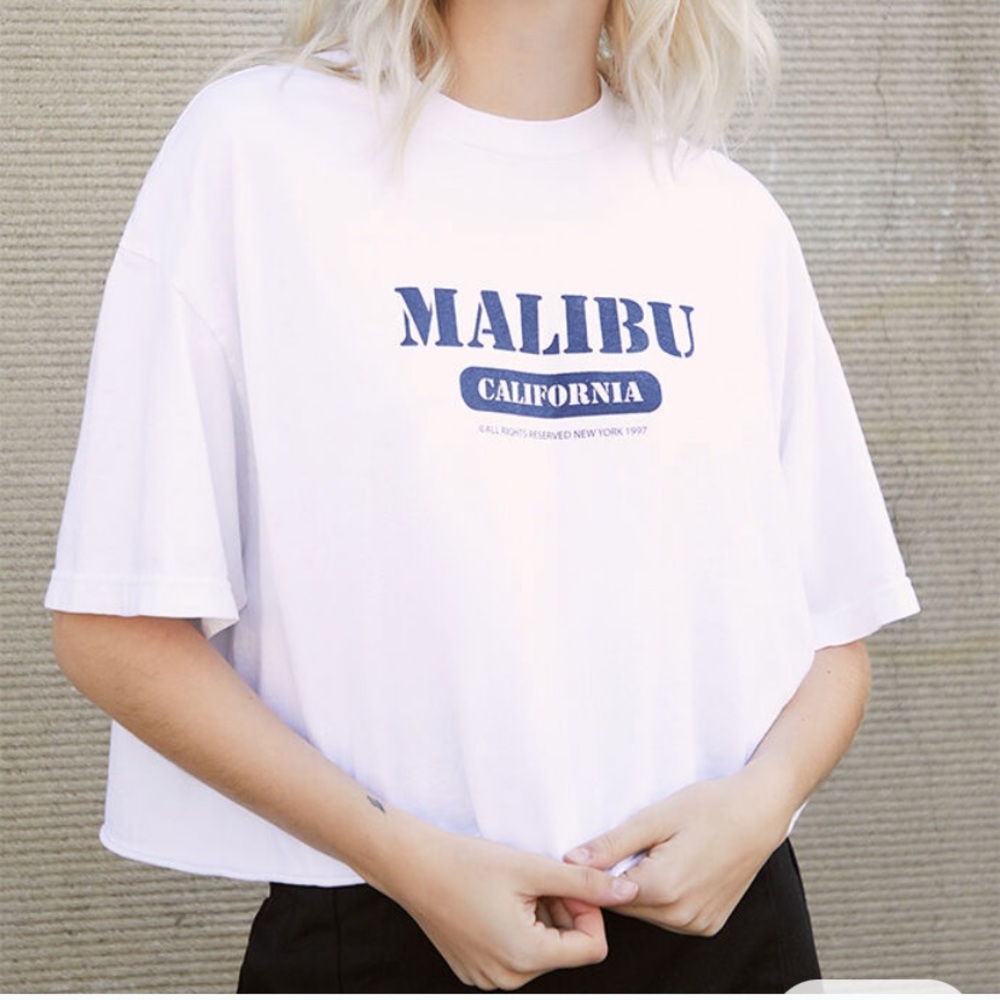 Brandy Melville White Graphic Tee